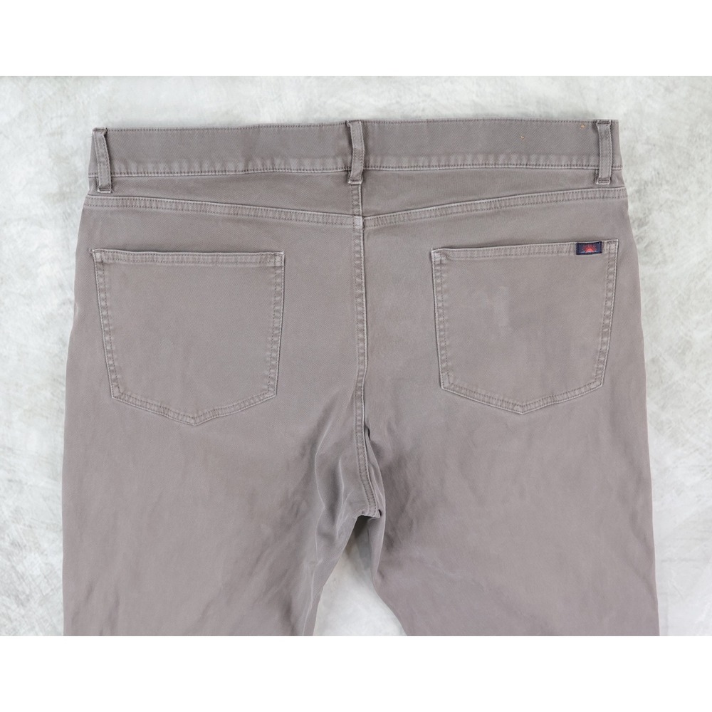 Faherty Comfort Twill 5-Pocket Pant Mens 36x32 Grey Cotton Stretch Straight Leg - Picture 4 of 12